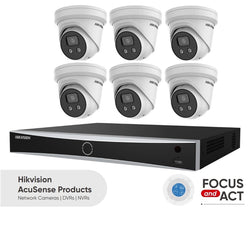 Hikvision 8CH 6Cam 8MP AcuSense Turret Network Kit NKTA68